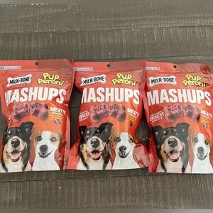 Bundle of 3 unopened 10oz. bags of Milk Bone Mashups Meaty Dog Treats